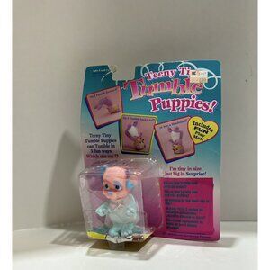 Vintage 1996 Teeny Tiny Tumbles Surprise Purple Puppy Toy Beanie Factory sealed